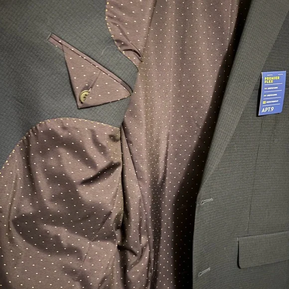 2pc set/Apt. 9 Premier Flex Slim Fit Navy Blue Suit Jacket~ 40R- Pants 33/32 - Picture 10 of 15